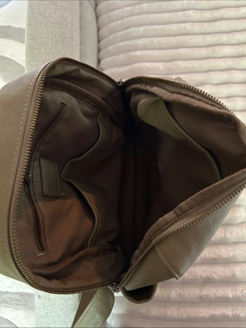 Joy Susan Olive Green Women's Backpack - Minimal Leather-Style Carry